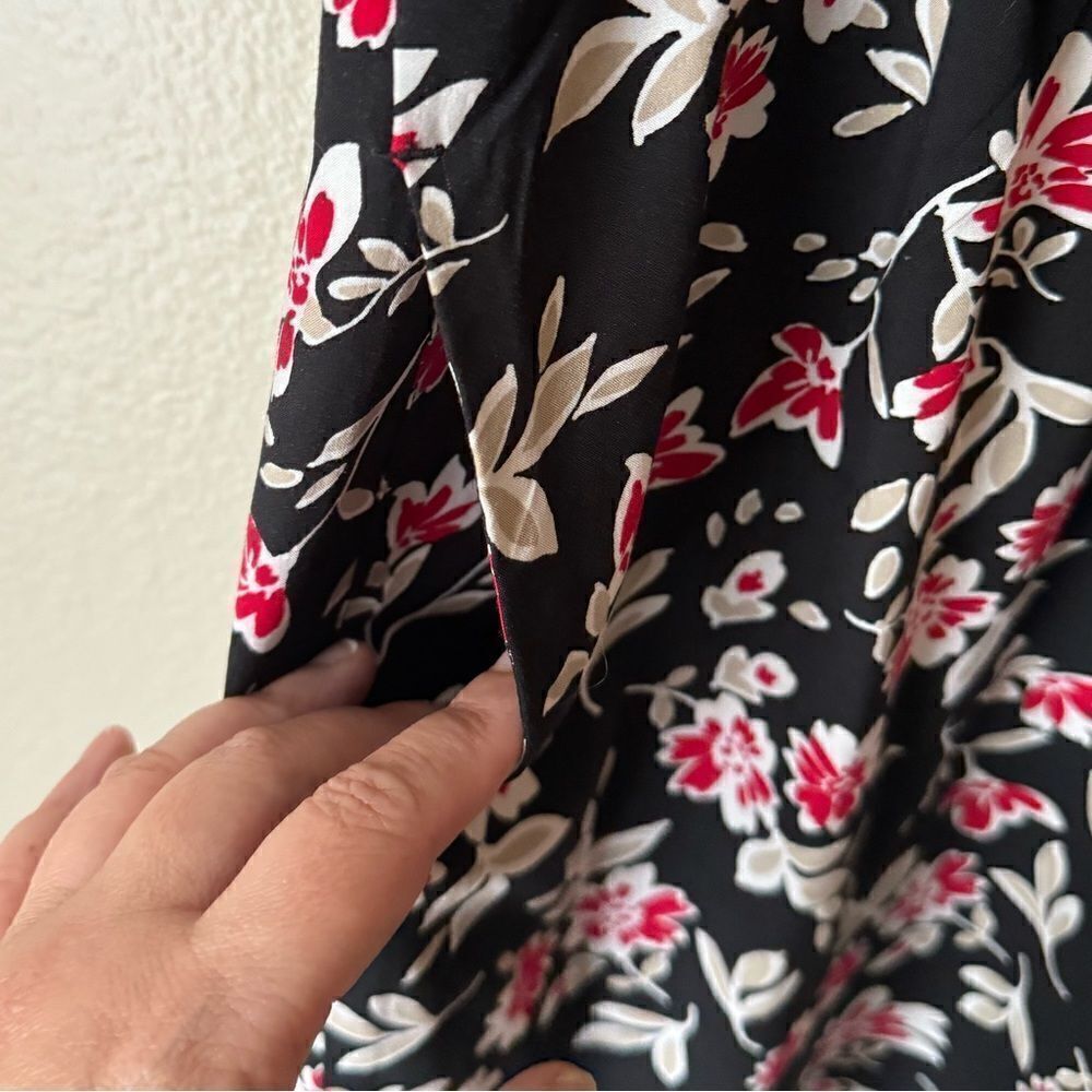 J. Jill Women’s Size XS Floral Black Sleeveless Collared Button-Up Dress - Picture 4 of 6